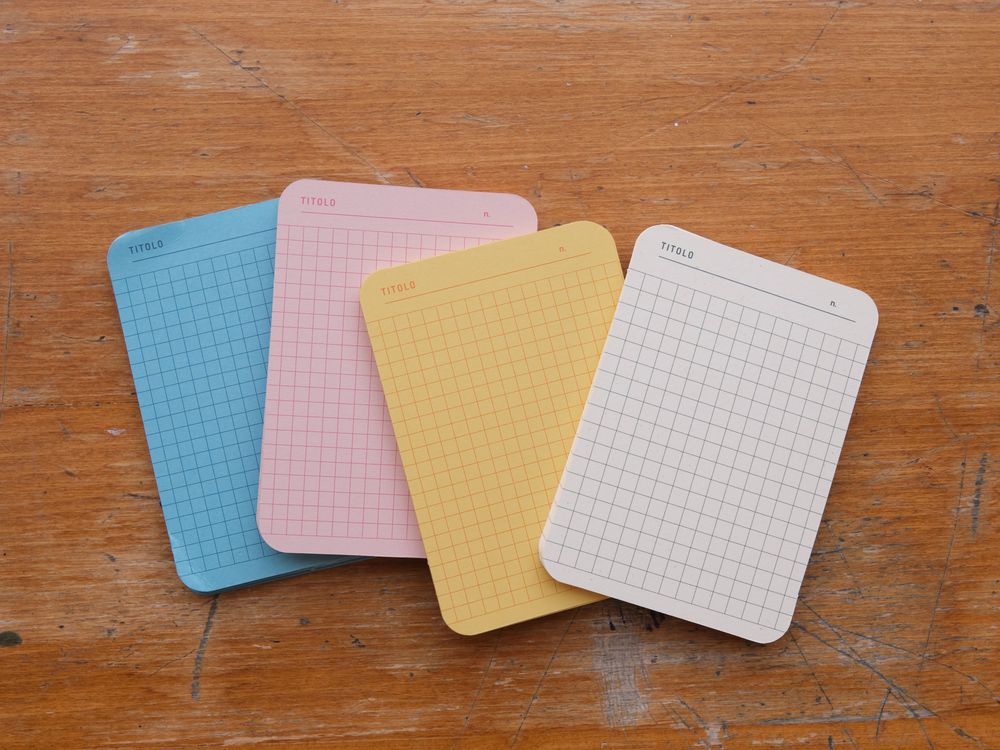 Foglietto - Memo Cards - Deck of 60 - A7 - Quadrato (Blue/Pink/White/Yellow)