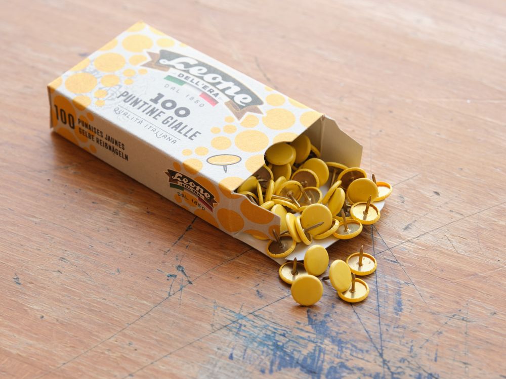 Dell'Era - Push Pins - 100 Pieces - Gialle (Yellow)