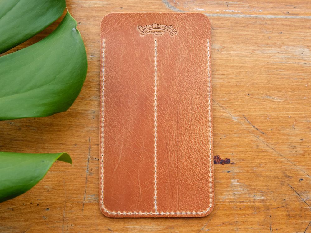 Galen Leather - Double Fountain Pen Sleeve - Crazy Horse Honey Ochre