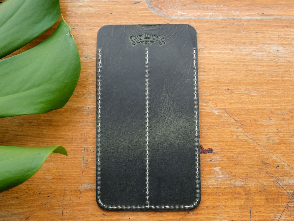 Galen Leather - Double Fountain Pen Sleeve - Crazy Horse Forest Green