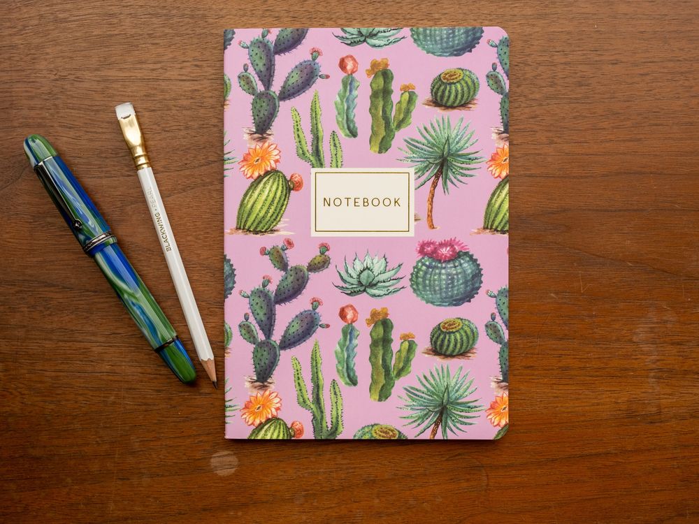 Bruno Visconti A5 Lined Notebook - Cactus on Rose