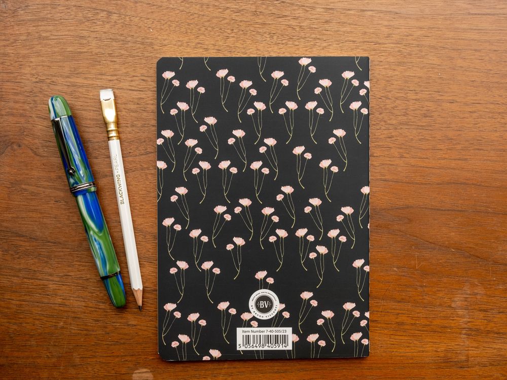 Bruno Visconti A5 Lined Notebook - Poppies on Black