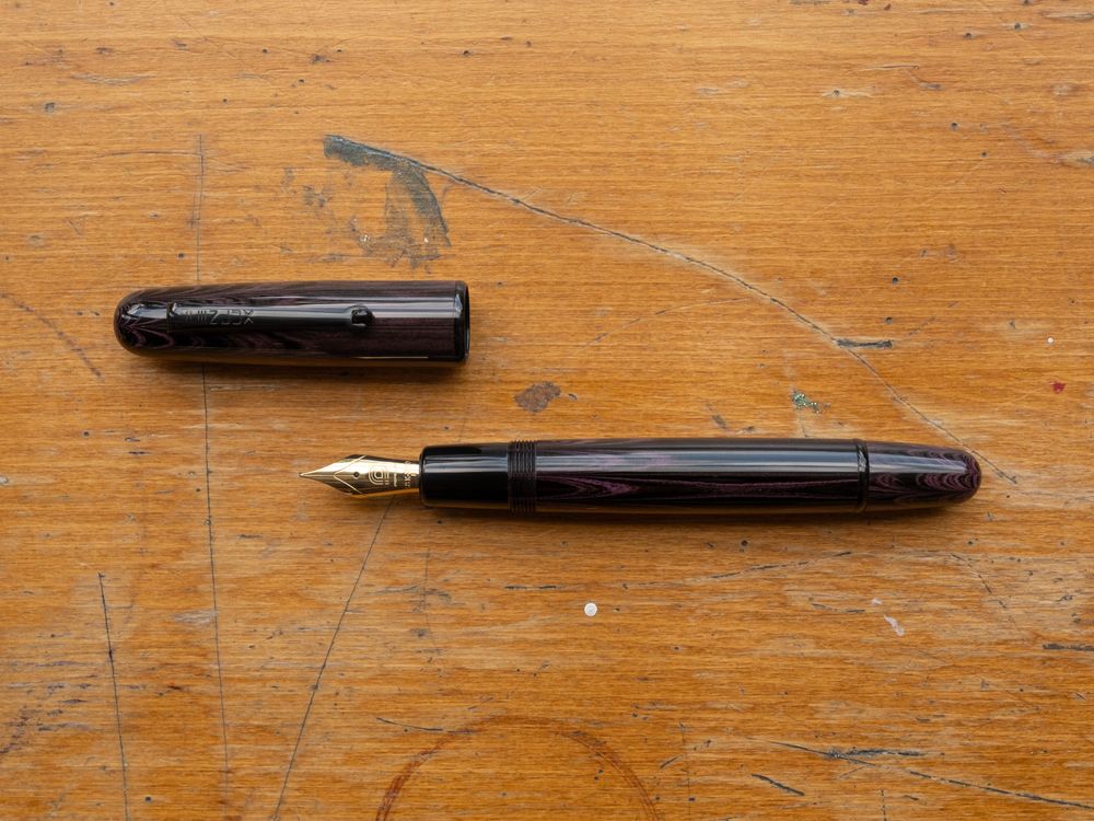 Penlux Elite Fountain Pen - Special Edition - Ebonite Purple Black Strip