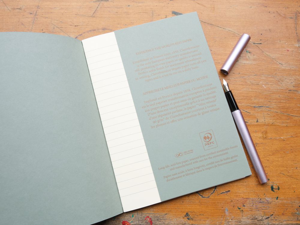 Clairefontaine - Flying Spirit Thread Stitch Notebook - A5 - Green (Lined)
