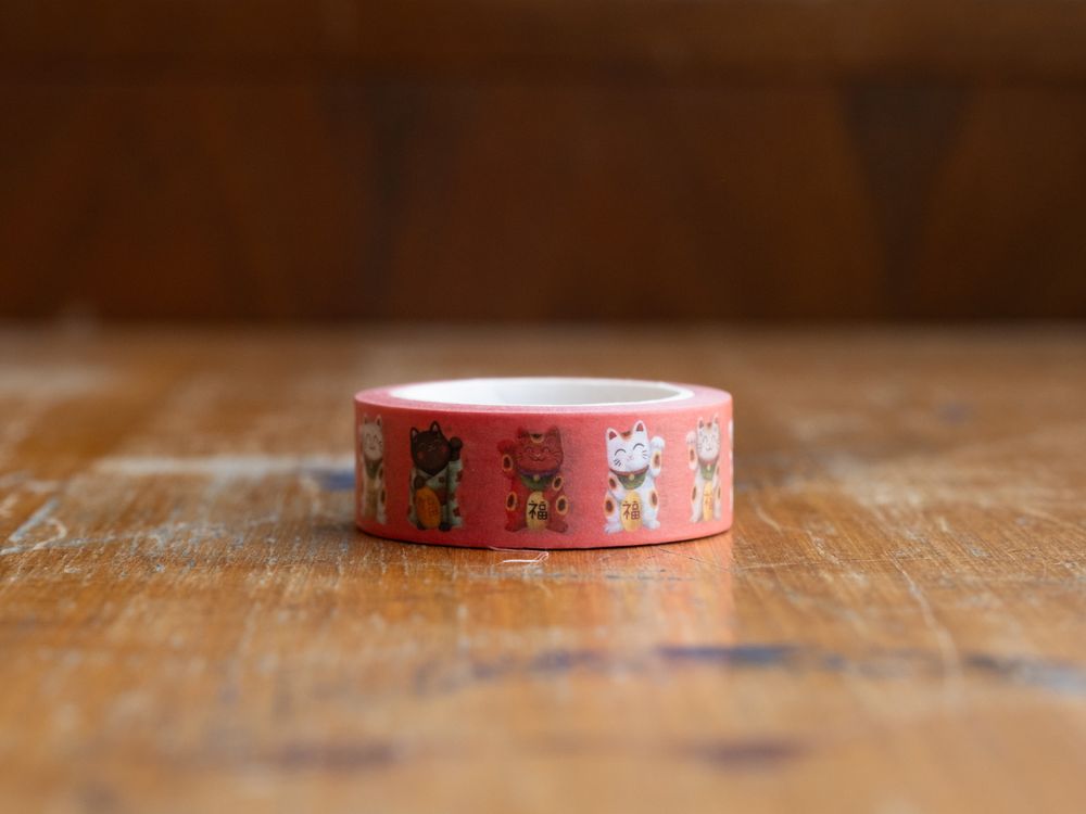 Hop & Flop Washi Tape - Lucky Cats Maneki Neko