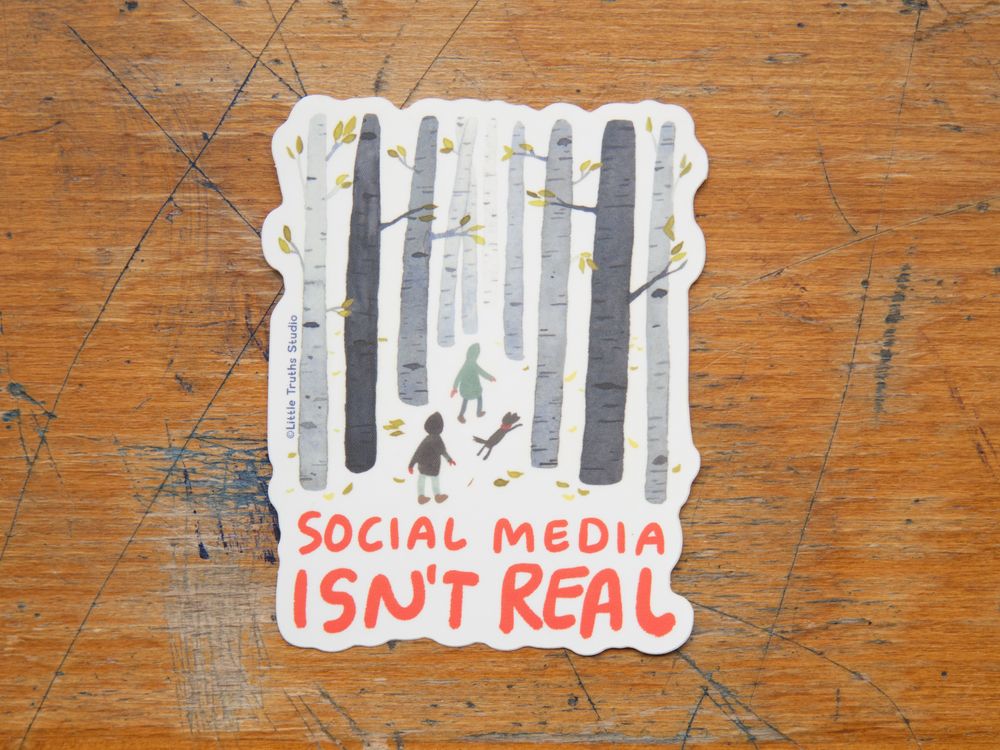 Little Truths Studio - Vinyl Sticker - Social Media Isn't Real