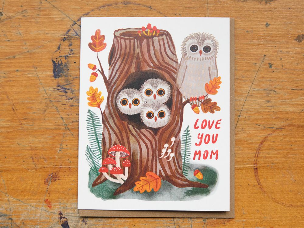 Little Truths Studio - Greeting Card - Love You Mom Owls