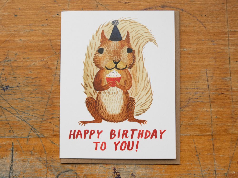 Little Truths Studio - Greeting Card - Happy Birthday Squirrel