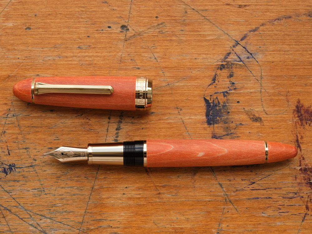 Sailor 1911L Hard Maple Fountain Pen - Vermilion