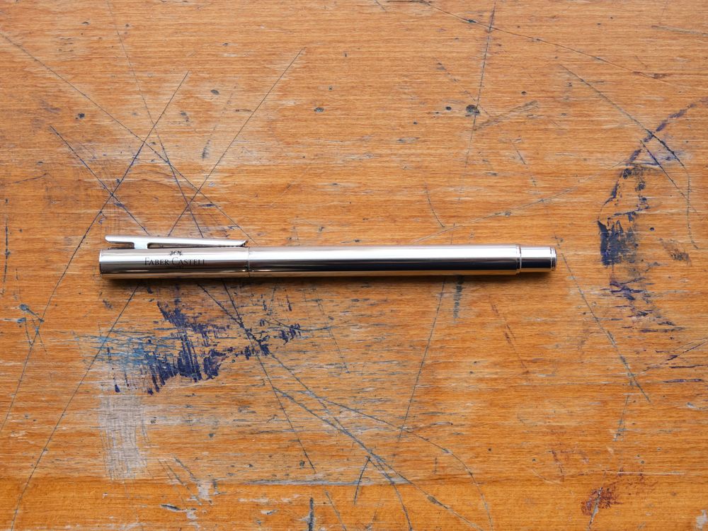 Faber Castell Neo-Slim Fountain Pen - Shiny Stainless Steel