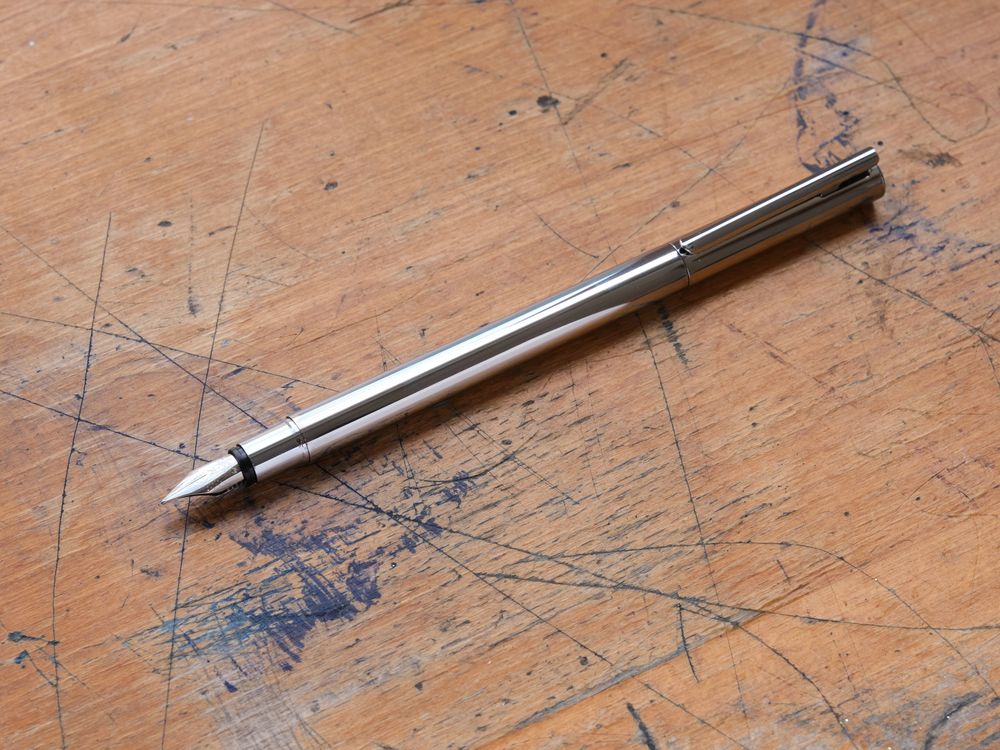 Faber Castell Neo-Slim Fountain Pen - Shiny Stainless Steel