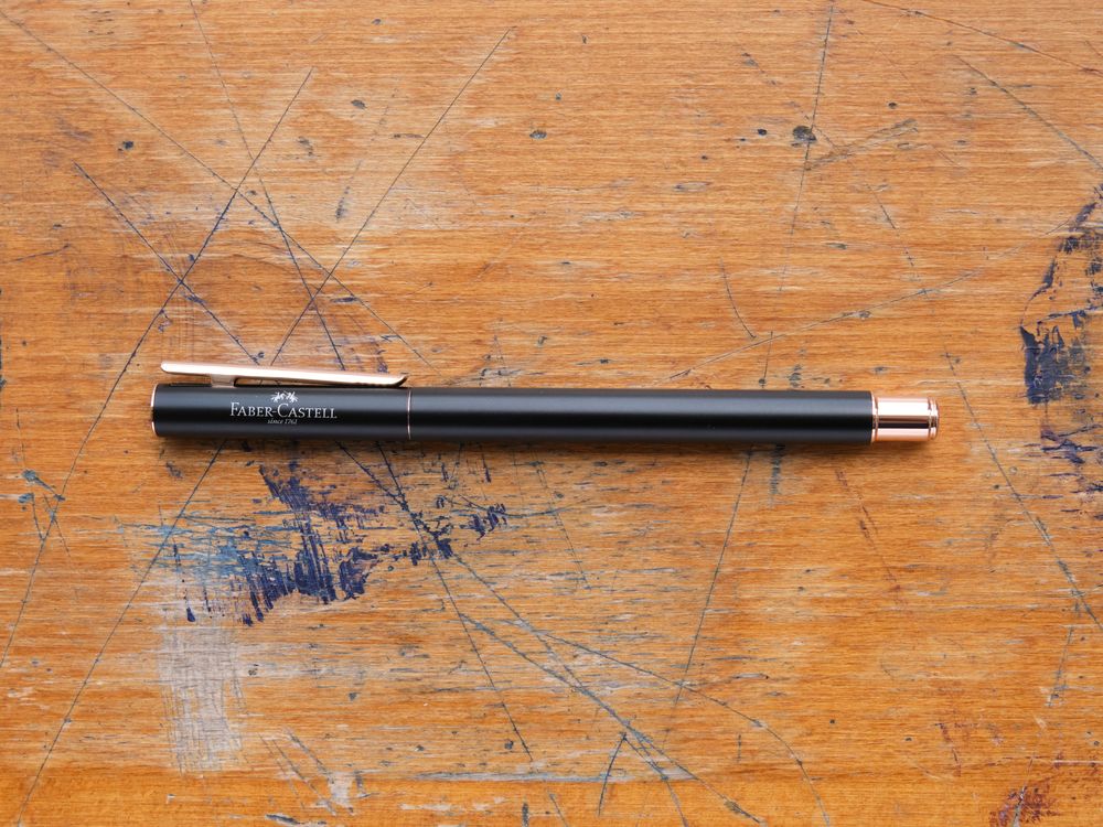 Faber Castell Neo-Slim Fountain Pen - Black Matt - Rose Gold