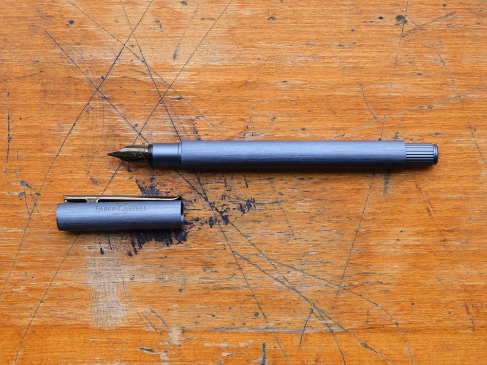 Faber Castell Neo-Slim Fountain Pen - Dark Blue Aluminium
