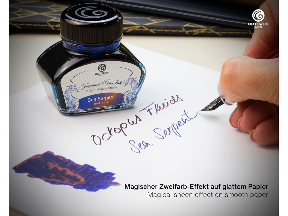 Octopus Sheen Ink (30mL) - Sea Serpent (Indigo Blue/Copper)