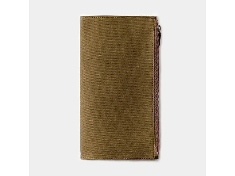 Traveler's Factory Regular Size Refill - Cotton Zipper Case - Olive