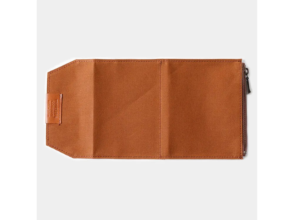 Traveler's Factory Passport Size Refill - Cotton Zipper Case - Brown