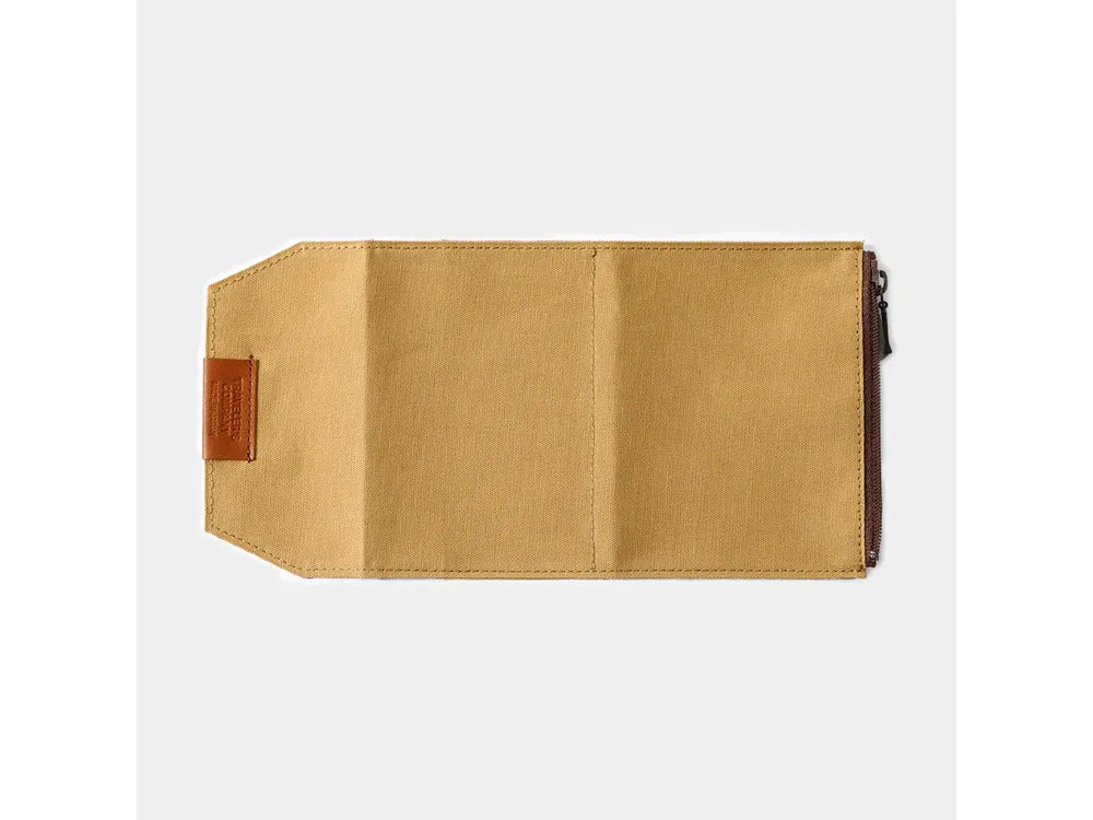 Traveler's Factory Passport Size Refill - Cotton Zipper Case - Beige