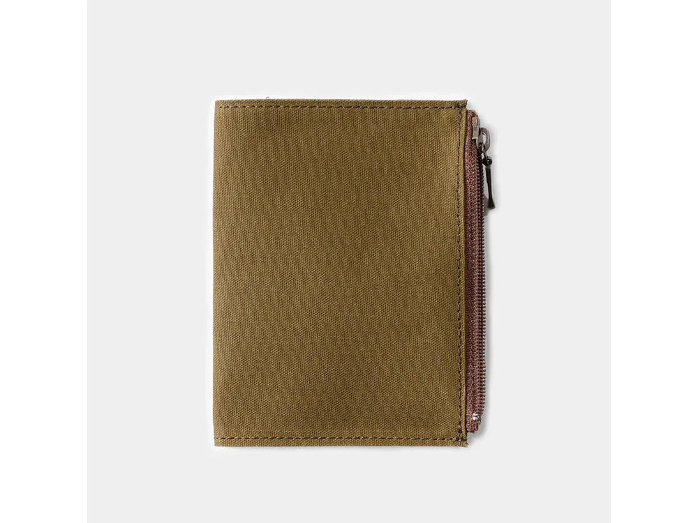 Traveler's Factory Passport Size Refill - Cotton Zipper Case - Olive