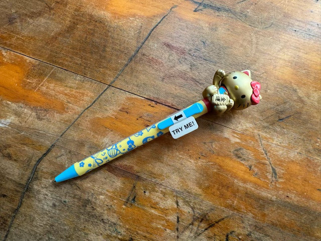 Sanrio Ballpoint Pen  - Bobble Head - Hello Kitty Gold