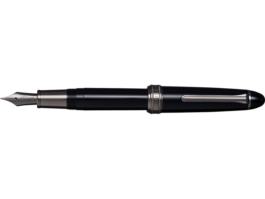 Sailor Bespoke 1911L Black Fountain Pen - Naginata Togi - Black Trim