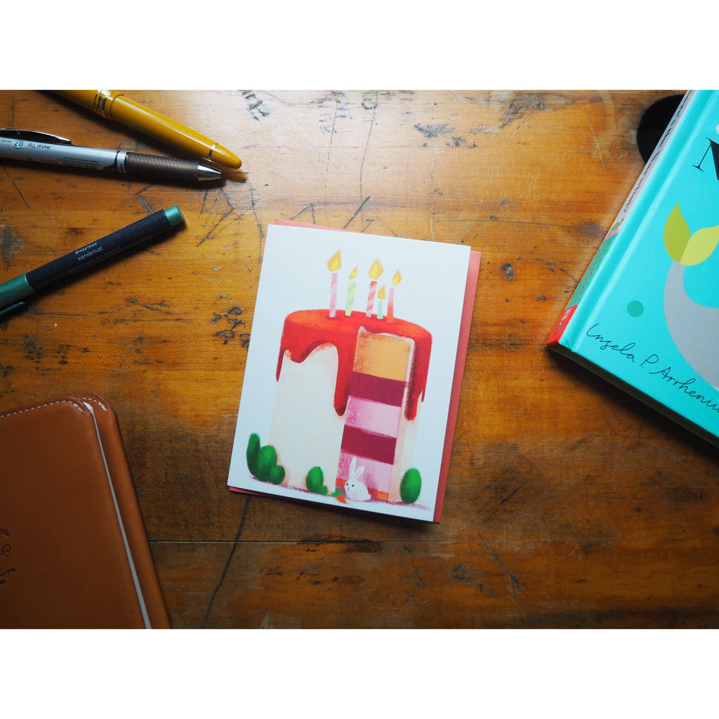 The Little Red House - Birthday Cake Card