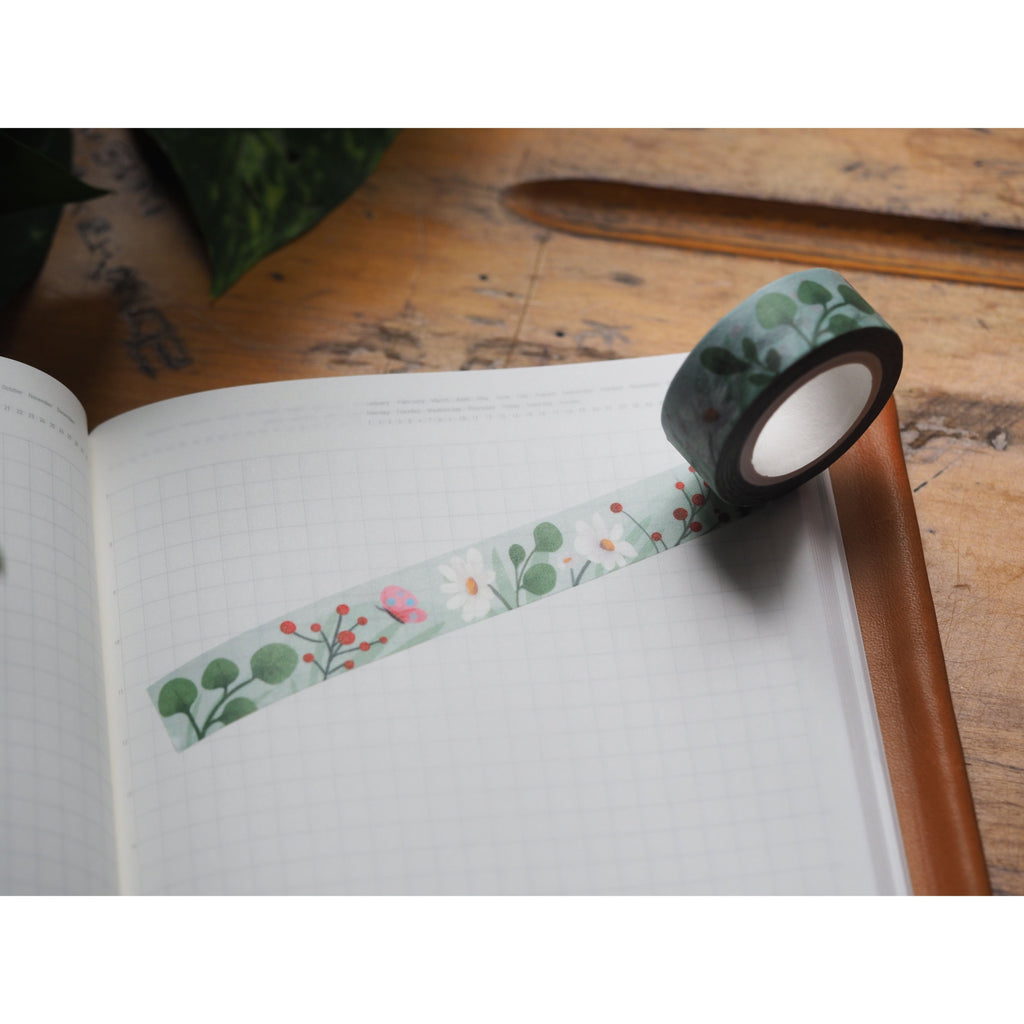 The Little Red House - Washi Tape - Sage Color Floral