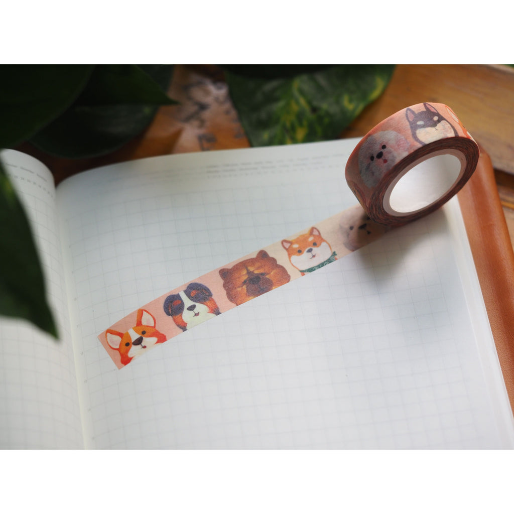 The Little Red House - Washi Tape - Dog Faces