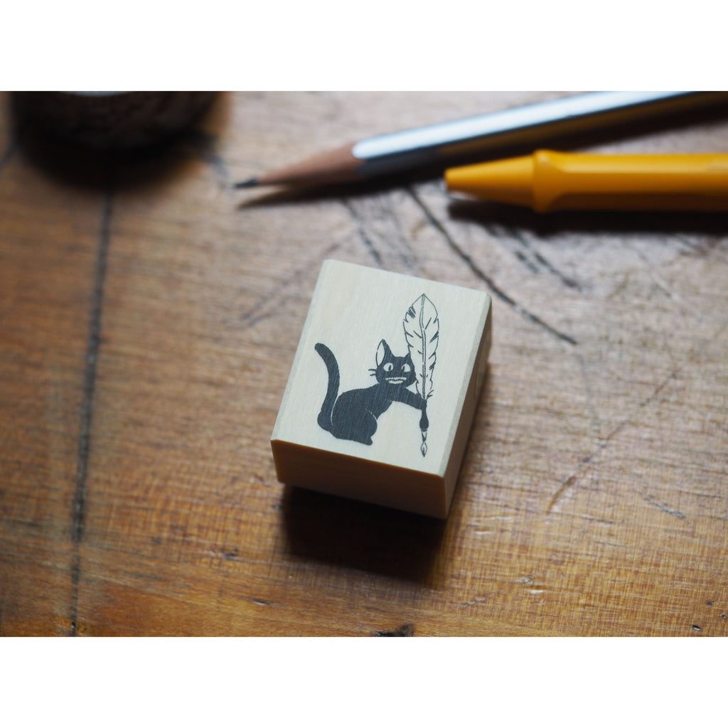 Ghibli x Ink Aibo Rubber Stamp - Kiki's Delivery Jiji and a Fountain Pen (TSW-149)