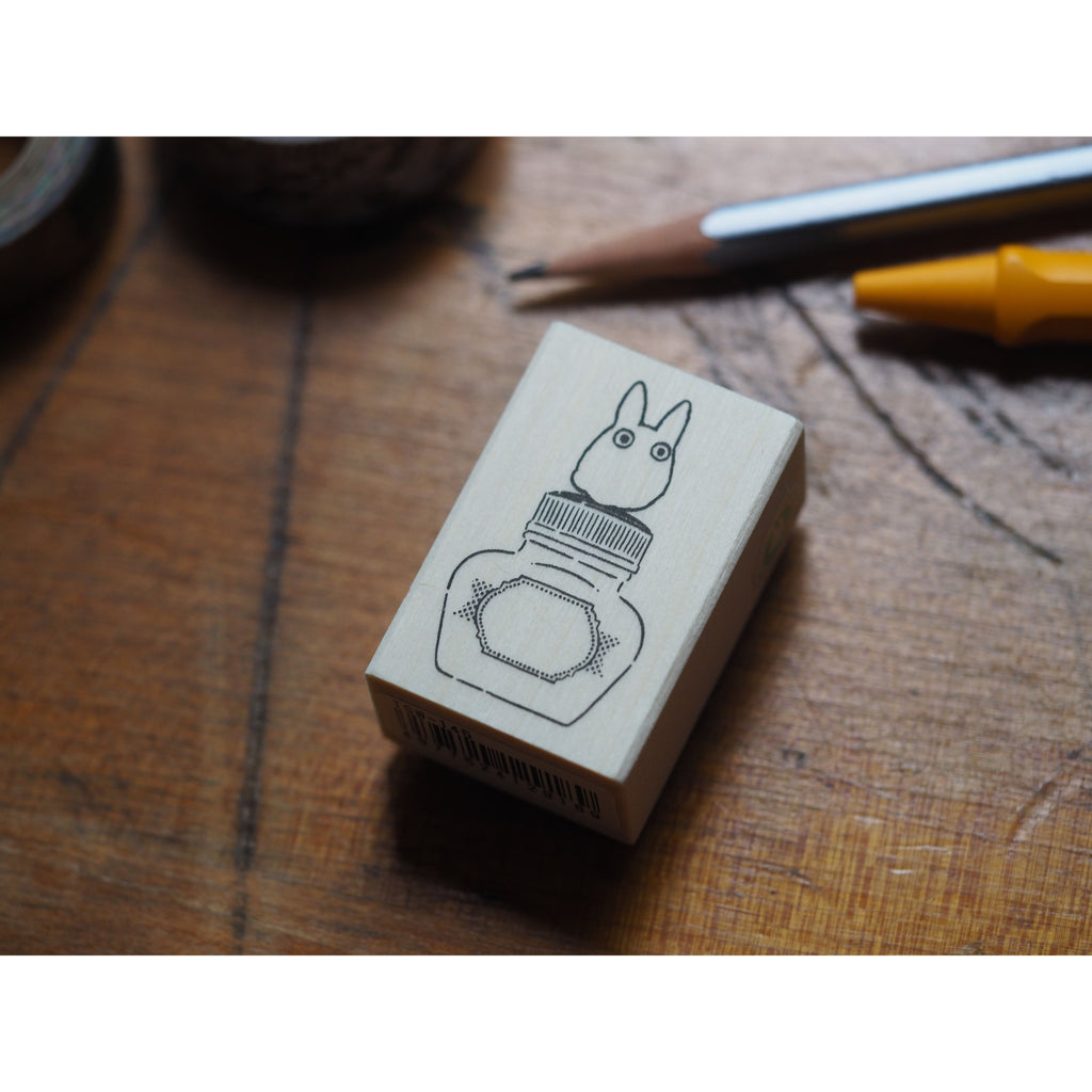 Ghibli x Ink Aibo Rubber Stamp - My Neighbor Totoro Little Totoro and Ink Bottle  (TSW-145)