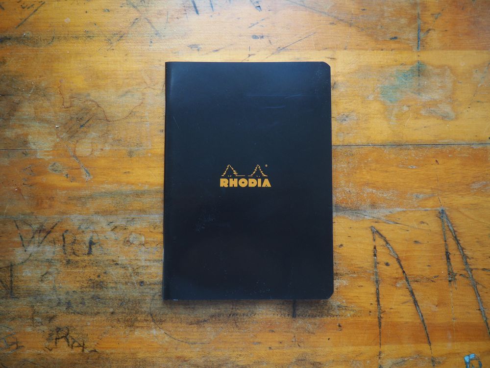 Rhodia Side-Stapled Notebook - Graph - Black (A5)