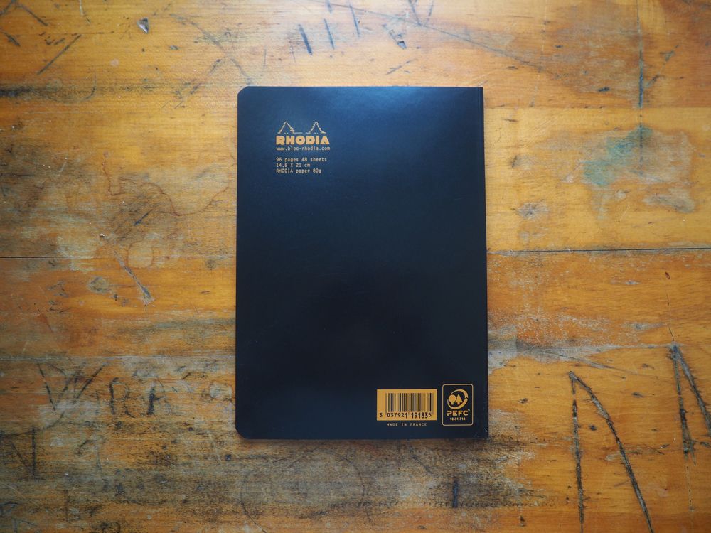 Rhodia Side-Stapled Notebook - Graph - Black (A5)