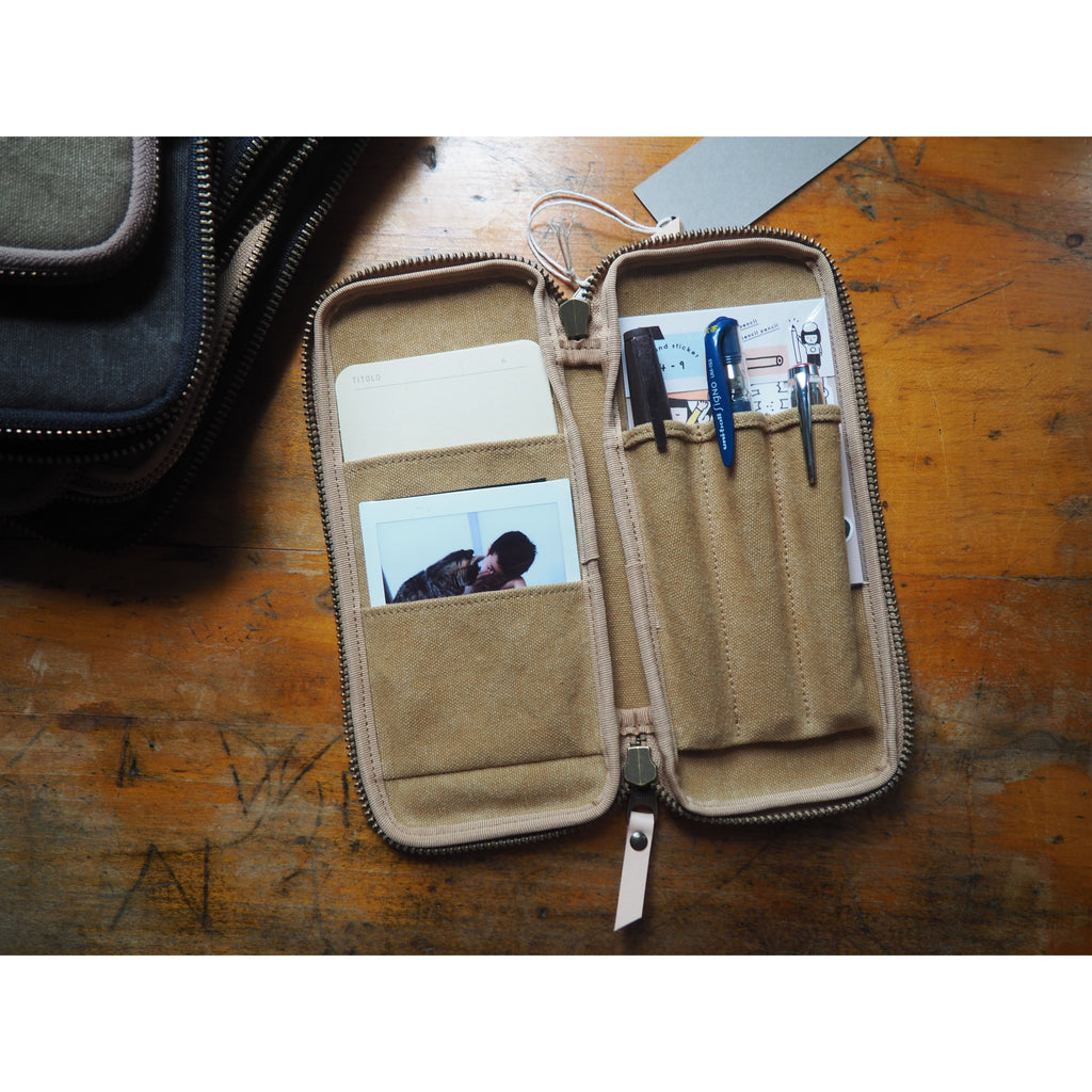 Yuruliku - FLAT tool case 3 pens - Brown