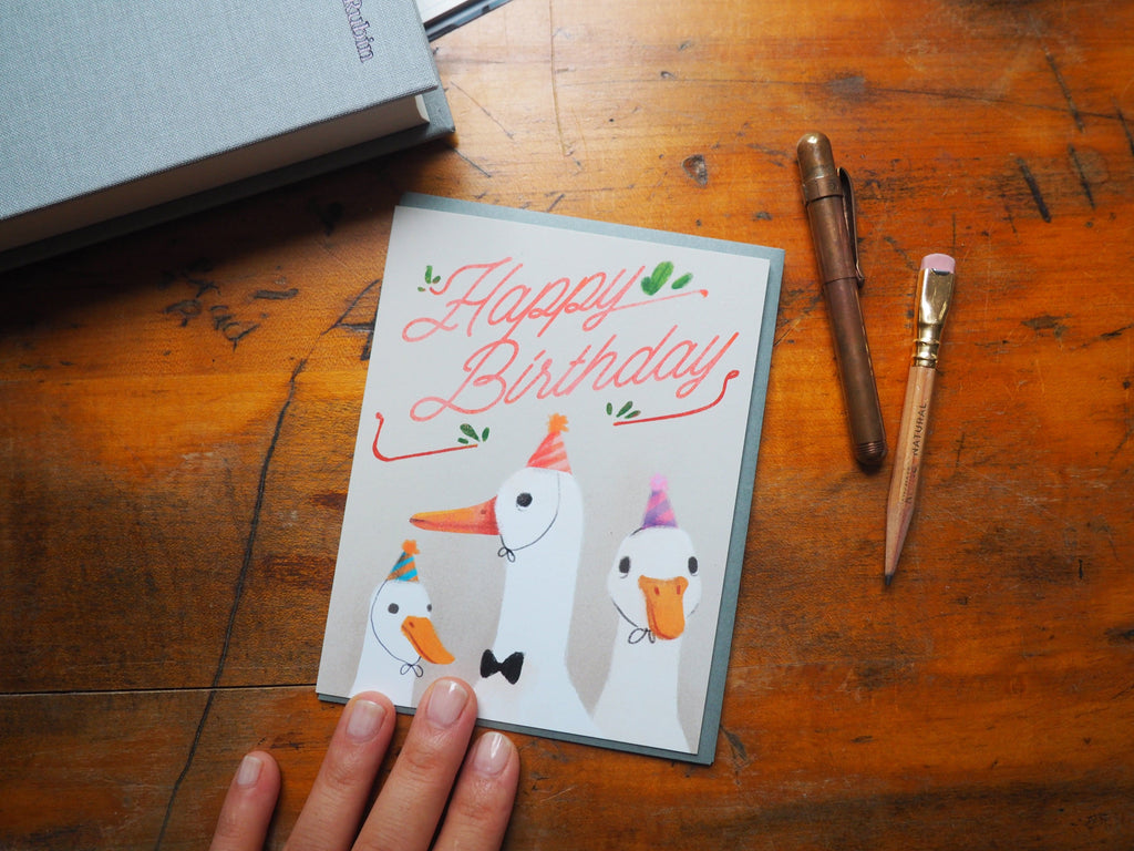 The Little Red House - Duck Birthday Card