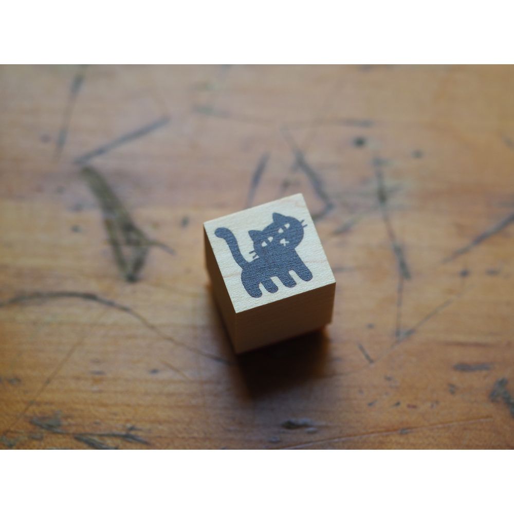 Hankoyamuramin Wooden Stamp -  Black Cat