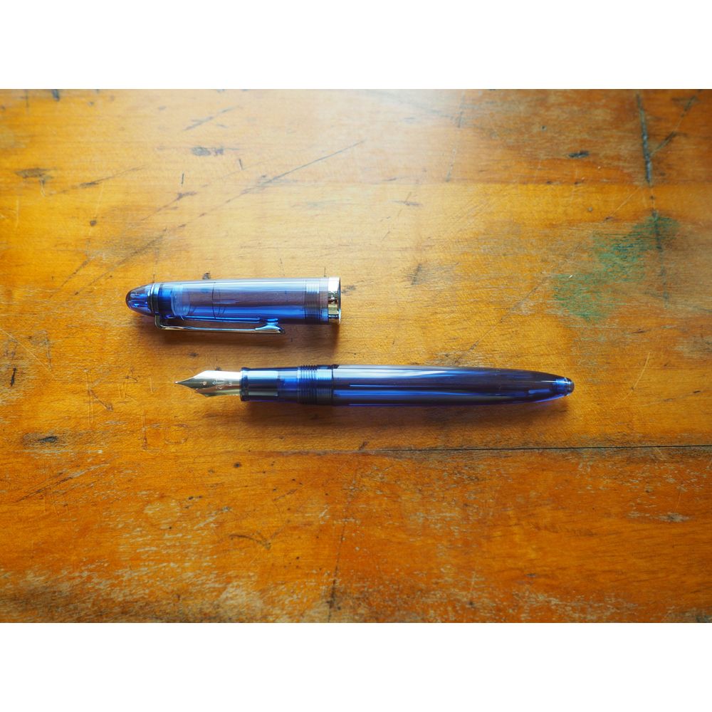 Sailor Compass 1911 Fountain Pen (Steel Nib) - Transparent Blue