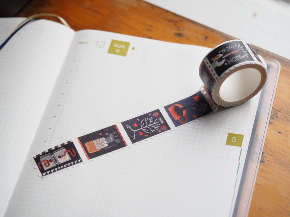 Shelley Couvillion Washi Tape - Dark Library Stamp