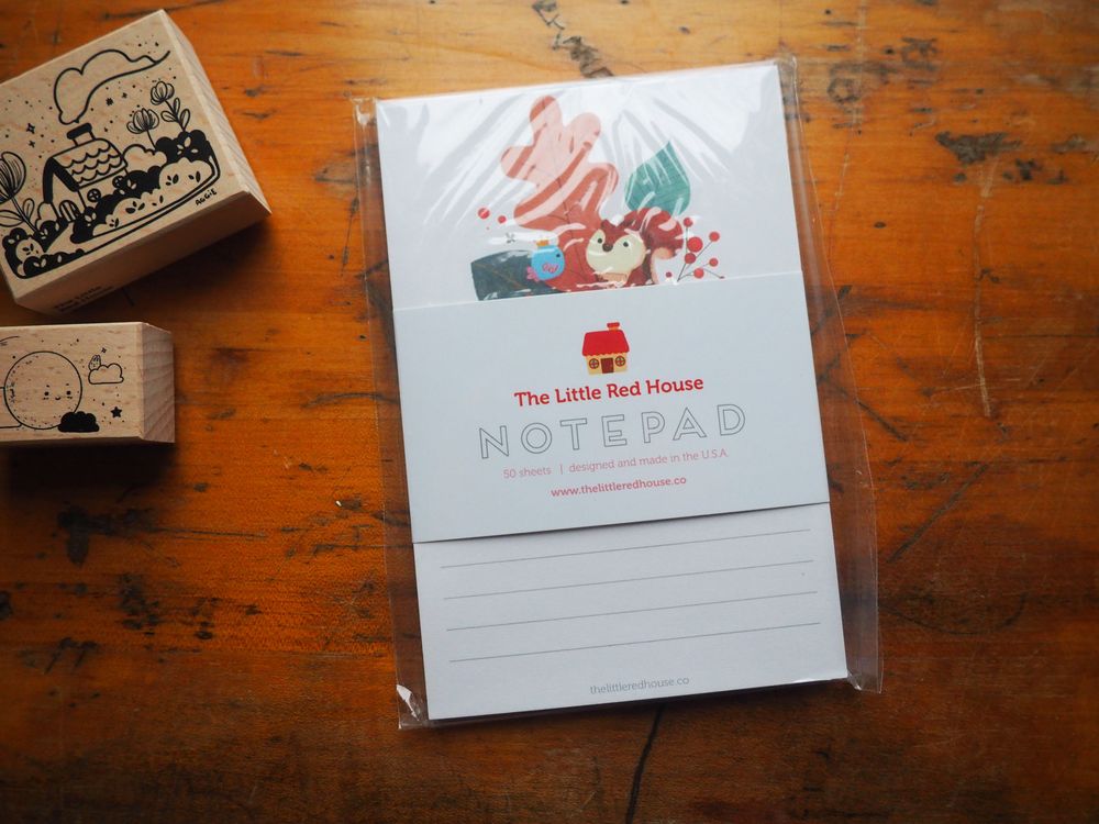 The Little Red House Notepad - Squirrel and Bird