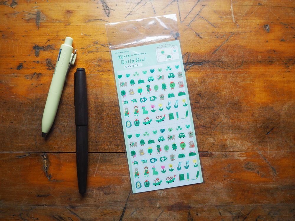 Furukawashiko - Transparent Stickers -  1 Sheet - Outing Green