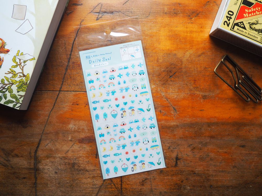 Furukawashiko - Transparent Stickers -  1 Sheet - Weather Blue