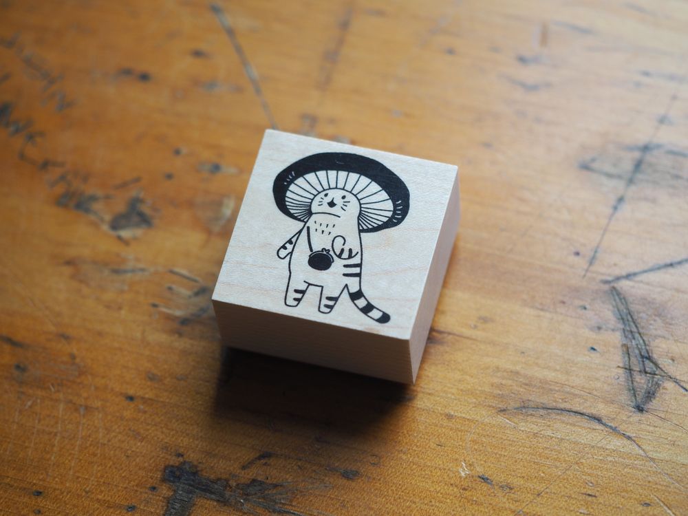 Mushroom Cat Stamp - Good Thing Happened