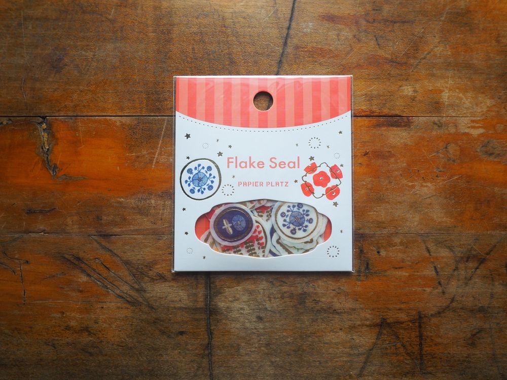 Papier Platz x kurogama - Stickers Flake Seal - 54 Pieces - Flowers Red (53-002)