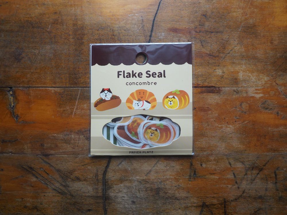 Papier Platz x Concombre - Stickers Flake Seal - 54 Pieces - Cat Baked Goods (51-633)