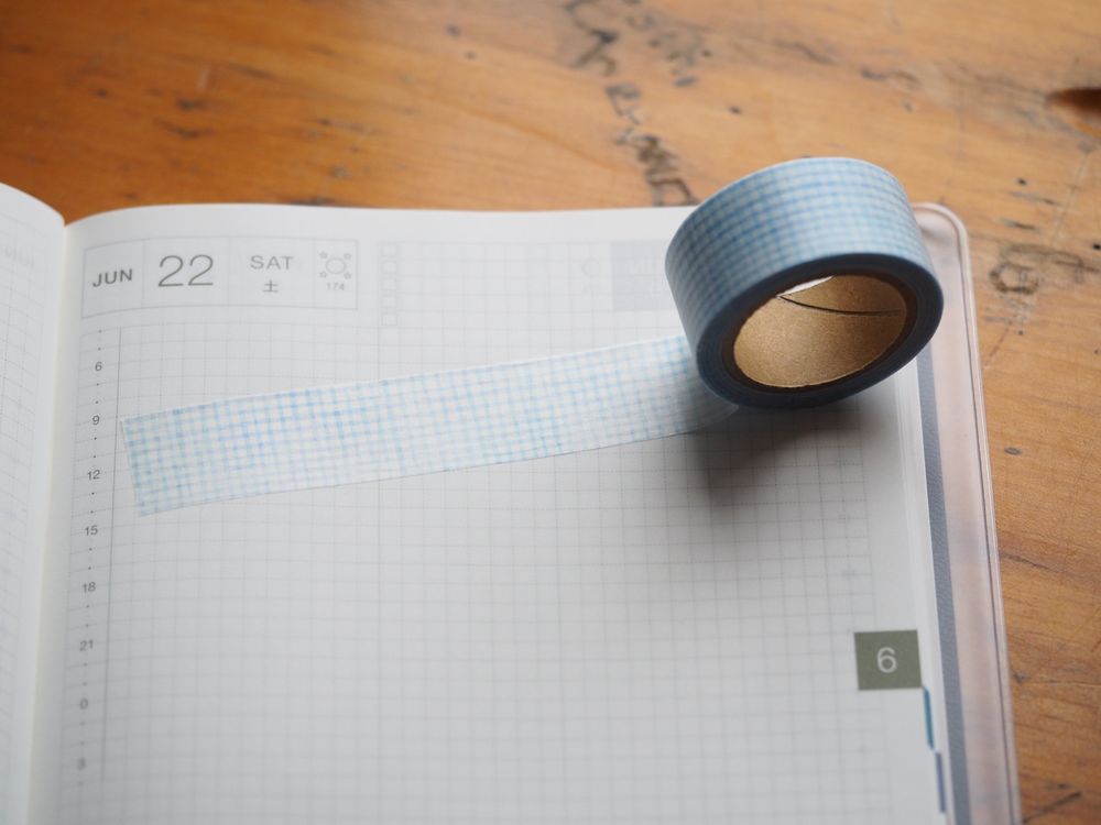 Papier Platz Washi Tape - Blue Check (52-062)