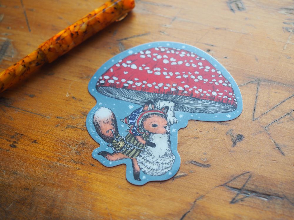 Marika Paz Illustration Vinyl Sticker - Big Mushroom