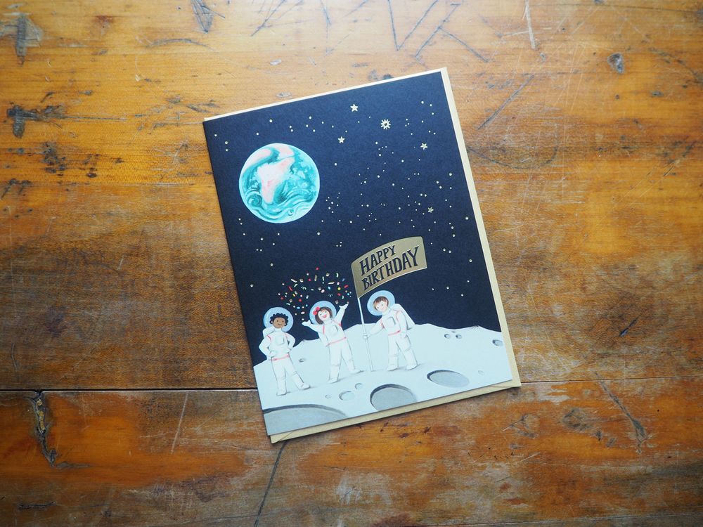 JooJoo Paper - Astronauts Birthday Greeting Card
