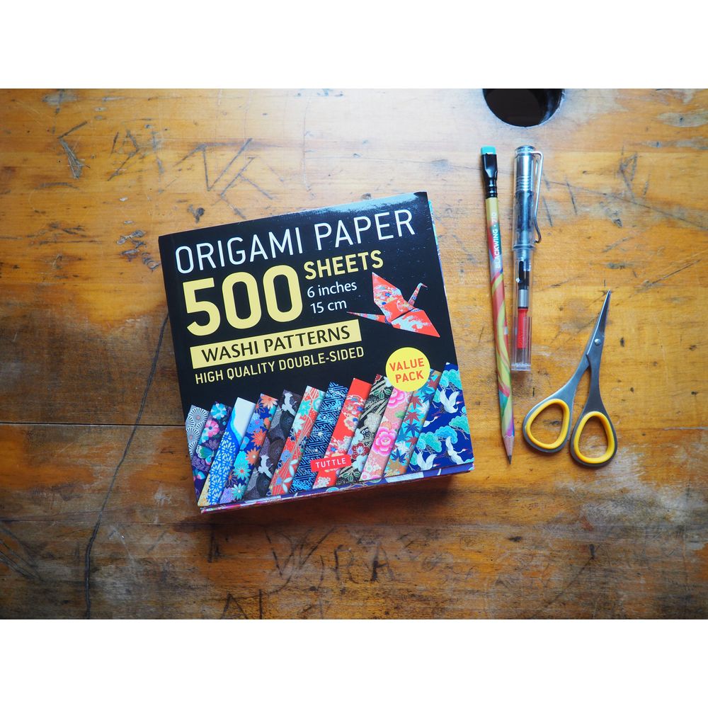 Origami Paper 500 sheets Japanese Washi Patterns 6" (15 cm) Double-Sided Origami Sheets with 12 Different Designs (Instructions for 6 Projects Included)