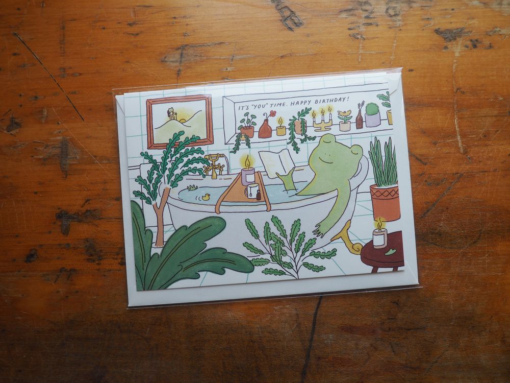 Foonie - Birthday Greeting Card - Bath Time