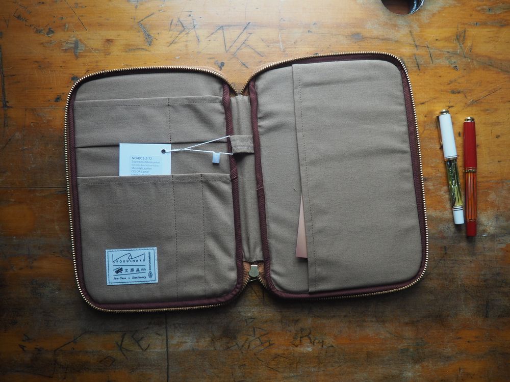 Kyoku Haku - Leather Zippered Notebook Jacket - Brown