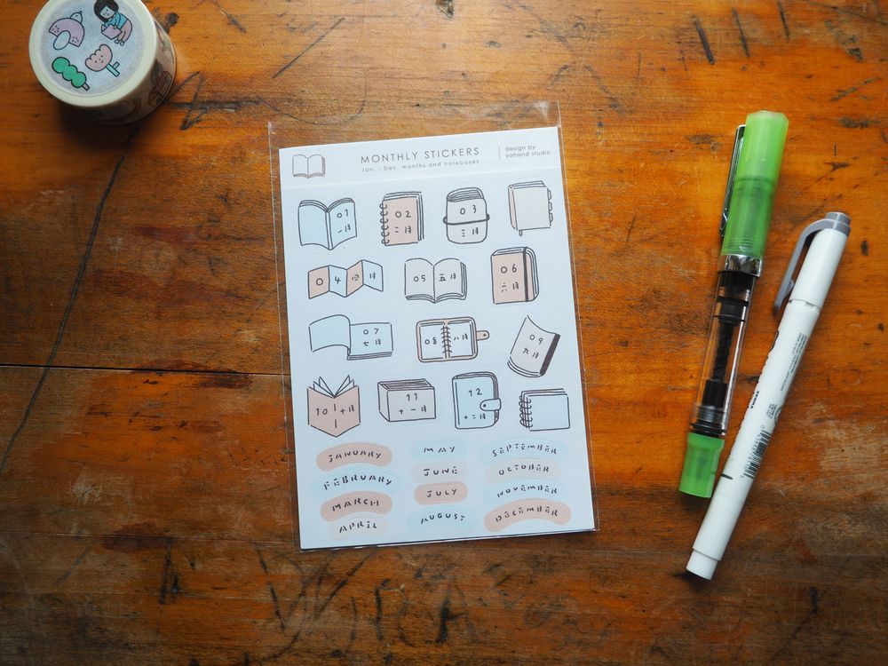 Yohand Monthly Stickers - Notebook