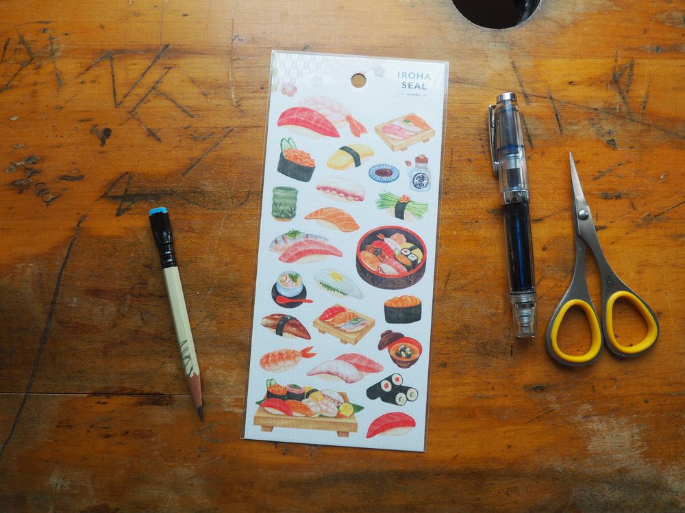 Iroha Seal - Stickers -  1 Sheet - Sushi (81866)